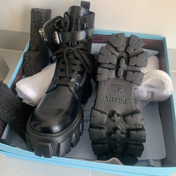 Prada Monolith Black Military Boots - Picture 3 of 5